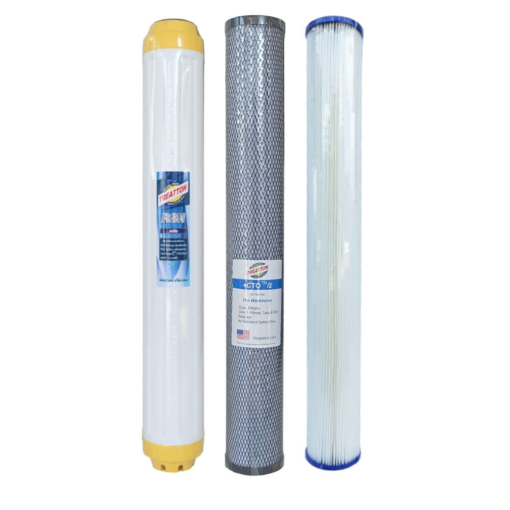 ไส้กรองน้ำ 3 ขั้นตอน PLT/CTO/RESIN TREATTON รุ่น FTT-PLTCTORSN20 ขนาด 20 นิ้ว 